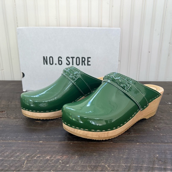NO.6 Bridget Clog on Mid Wedge in Forest Patent size 39 Sold Out - Picture 4 of 8